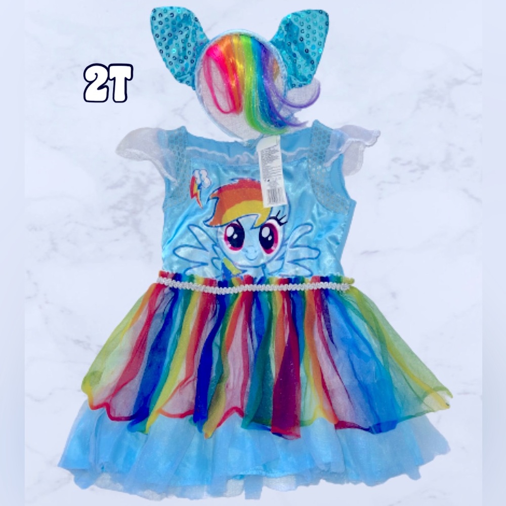 My Little Pony MLP Rainbow Dash Costume Dress w/ Matching Headband, 2T